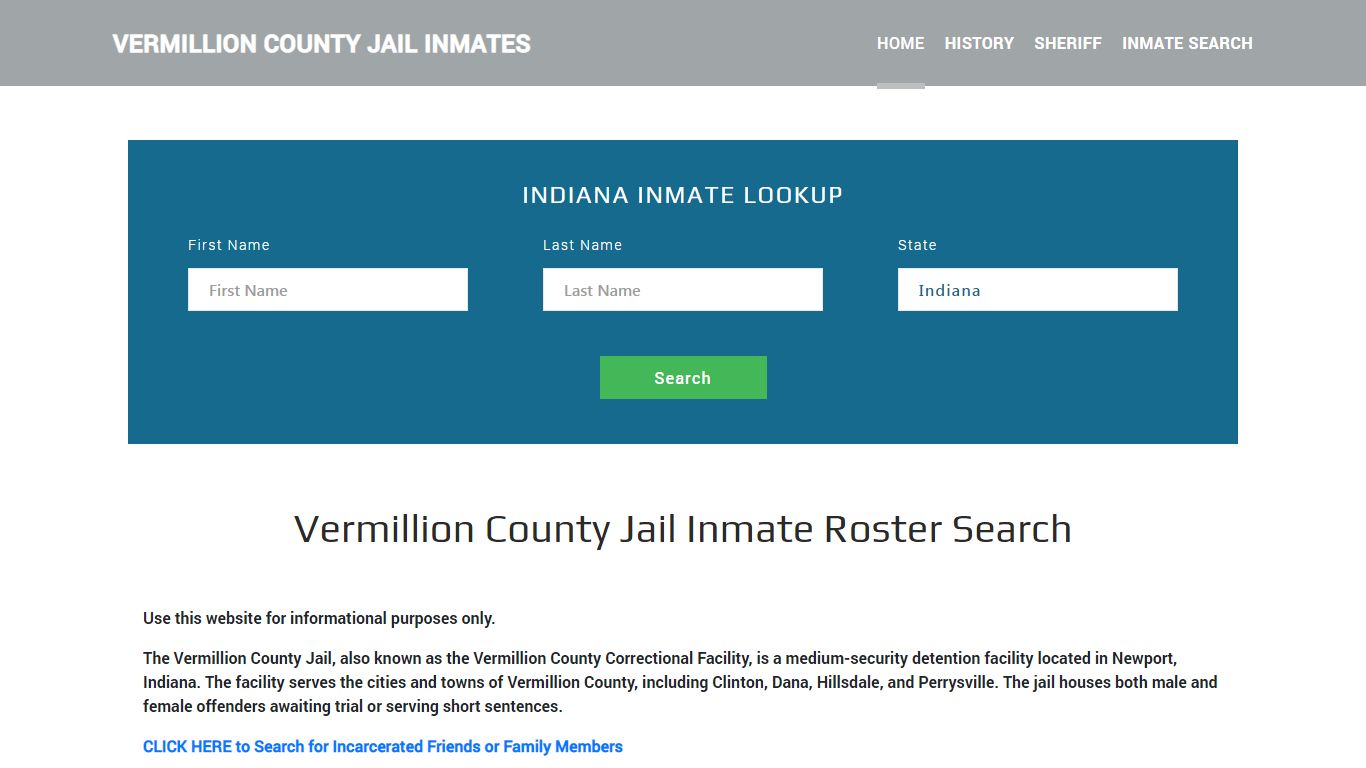 Vermillion County Jail Inmate Roster Lookup, Newport, IN